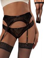 plus size garter belt and stocking set with 4 vintage straps clip clasp lingerie for women (includes panty) logo