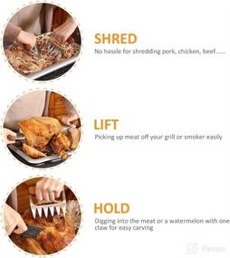 img 2 attached to 🍖 1Easylife Stainless Steel Meat Claws with Wooden Handle for Shredding, Pulling, Handing, Lifting & Serving Pork, Turkey, Chicken, Brisket