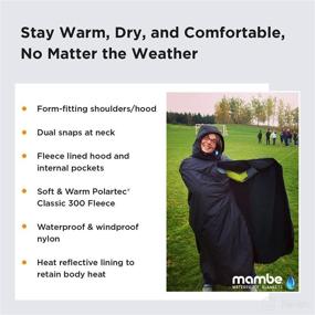 img 2 attached to 🌧️ Stay Cozy and Protected Anywhere with Mambe's Small Extreme Weather Hooded Blanket - Navy and Charcoal - 100% Waterproof and Windproof!