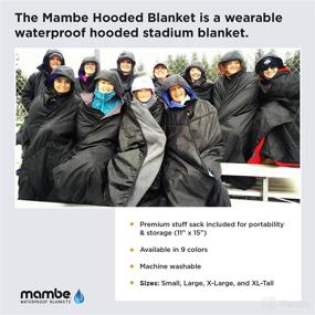 img 3 attached to 🌧️ Stay Cozy and Protected Anywhere with Mambe's Small Extreme Weather Hooded Blanket - Navy and Charcoal - 100% Waterproof and Windproof!