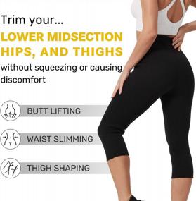 img 1 attached to Roseate Women's Slimming Pants - Hot Sweat Body Shaper Sauna Capri for Workout Compression Shapewear Thermo Leggings