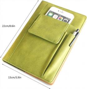 img 4 attached to A5 PU Leather Notepad: ThreeH Diary Notebook For Office, School & Business Journaling