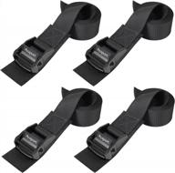adjustable lashing straps with buckles - black cinch tie down cam buckle straps for packing (4 pack, 1.5" x 60") by ayaport logo