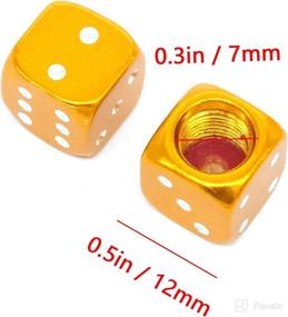 img 3 attached to AutoE 5Pcs Dice Shape Автомобиль Грузовик Велосипед Шины Воздушный Клапан Крышки Крышки Универсальные Автомобильные Колесные Диски Для Велосипеда Мотоцикла (4 1 ШТ.) (Золото)