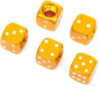 autoe 5pcs dice shape автомобиль грузовик велосипед шины воздушный клапан крышки крышки универсальные автомобильные колесные диски для велосипеда мотоцикла (4 1 шт.) (золото) логотип