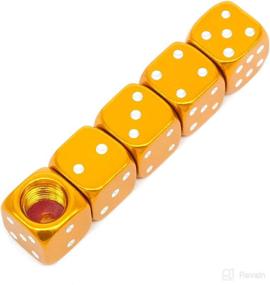 img 1 attached to AutoE 5Pcs Dice Shape Автомобиль Грузовик Велосипед Шины Воздушный Клапан Крышки Крышки Универсальные Автомобильные Колесные Диски Для Велосипеда Мотоцикла (4 1 ШТ.) (Золото)