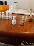 img 1 attached to Handmade White & Green Onyx Staunton And Ambassador Chess Sets - Perfect Gift For Adults! review by Doug Twilights