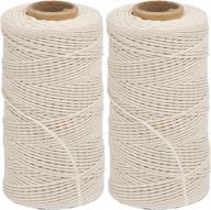 vivifying bakers twine, 2pcs x 328 feet cotton food safe cooking twine string for tying meat, making sausage (beige) logo