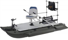 img 4 attached to AQUOS Heavy-Duty For One 10.2Plusft Inflatable Pontoon Boat With Stainless Steel Guard, Folding Seat And Haswing Trolling Motor For Saltwater, Freshwater Fishing