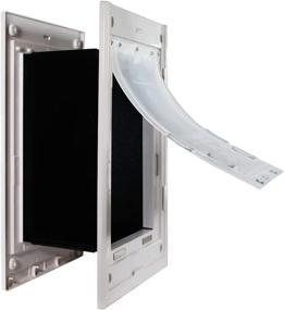 img 4 attached to Dragon Wall Pet Door - Single Flap, White Frame, Large Flap with Locking Cover - Energy Efficient, Sturdy, and Low-Cost Through-Wall Pet Door