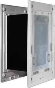 img 1 attached to Dragon Wall Pet Door - Single Flap, White Frame, Large Flap with Locking Cover - Energy Efficient, Sturdy, and Low-Cost Through-Wall Pet Door