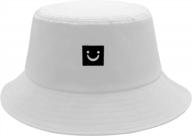 stylish and practical: men's smiley face bucket hat for sun protection on beach and travel logo