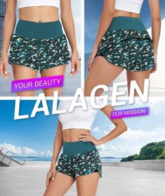 img 1 attached to LALAGEN High-Waisted Running Shorts For Women - Soft, Active Sports Shorts With Pockets For Workouts