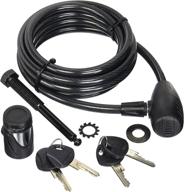 🔒 hollywood racks locking hitch pin bolt & security cable lock, black, 1/2-13 tpi logo