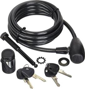 img 1 attached to 🔒 Hollywood Racks Locking Hitch Pin Bolt & Security Cable Lock, Black, 1/2-13 TPI