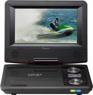 impecca 7 inch swivel screen portable dvd player dvp775k with rechargeable battery, sd card slot and usb port - black логотип