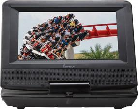 img 2 attached to Impecca 7 Inch Swivel Screen Portable DVD Player DVP775K With Rechargeable Battery, SD Card Slot And USB Port - Black