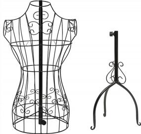 img 1 attached to 👗 Black Metal Adjustable Height Wire Frame Dress Form Display Stand by MyGift Designers