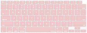 img 4 attached to MOSISO Keyboard Cover Compatible With MacBook Air 13 Inch 2022 2021 2020 Release A2337 M1 A2179 Retina Display With Touch ID Backlit Magic Keyboard, Waterproof Protective Silicone Skin, Rose Quartz