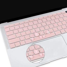 img 2 attached to MOSISO Keyboard Cover Compatible With MacBook Air 13 Inch 2022 2021 2020 Release A2337 M1 A2179 Retina Display With Touch ID Backlit Magic Keyboard, Waterproof Protective Silicone Skin, Rose Quartz