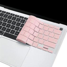 img 1 attached to MOSISO Keyboard Cover Compatible With MacBook Air 13 Inch 2022 2021 2020 Release A2337 M1 A2179 Retina Display With Touch ID Backlit Magic Keyboard, Waterproof Protective Silicone Skin, Rose Quartz
