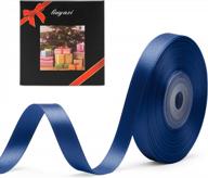 3/8 inch navy blue double faced satin ribbon - 25 yards for crafts, bows, sewing, wedding decorations & gift wrapping logo