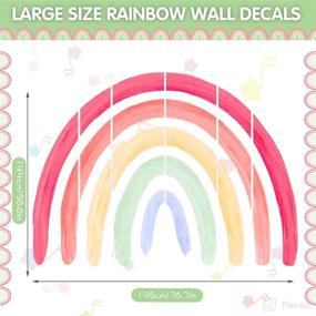 img 3 attached to Boho Rainbow Wall Sticker: Large Watercolor Rainbow Decals for Colorful Wall Decor in Girls Kids Bedroom, Nursery, Playroom (57 x 77 Inch) - Vinyl Peel and Stick with Scraper Included