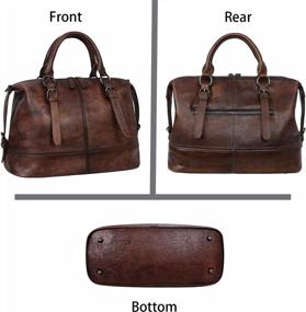 img 1 attached to Винтажная кожаная женская сумка через плечо - дизайнерская большая сумка, верхняя ручка, сумки-портфели и сумки через плечо