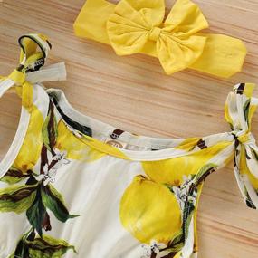 img 1 attached to Summer Lemon Jumpsuit Onesie Clothes For Baby Girls - BOEBNOZCV Shoulder Girdle Pompom Tassel Romper Bodysuit Outfits Sleeveless