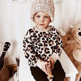 img 3 attached to 🐆 Leopard Sweater Cardigan: Stylish Long Sleeve Top for Infant Toddler Boys and Girls - Fall/Winter Must-Have!