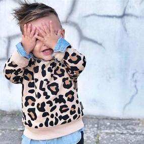 img 2 attached to 🐆 Leopard Sweater Cardigan: Stylish Long Sleeve Top for Infant Toddler Boys and Girls - Fall/Winter Must-Have!