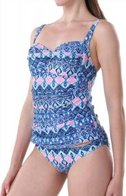 img 1 attached to PHIBEE Women'S Two-Piece Swimsuit: Tummy Control Tankini With Ruched Tank Top And Short Swimwear For A Flattering Beach Look
