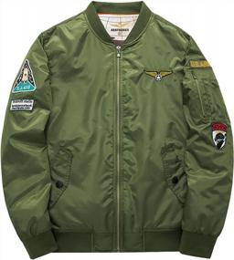 img 3 attached to Модная мужская куртка-бомбер, вдохновленная стилем полета ВВС США от Fashciaga