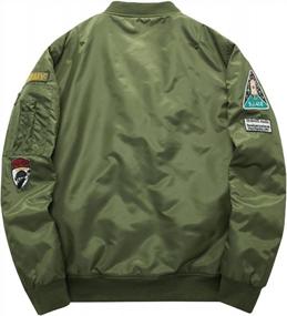 img 2 attached to Модная мужская куртка-бомбер, вдохновленная стилем полета ВВС США от Fashciaga