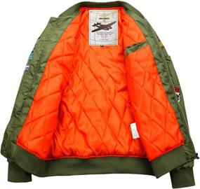 img 1 attached to Модная мужская куртка-бомбер, вдохновленная стилем полета ВВС США от Fashciaga