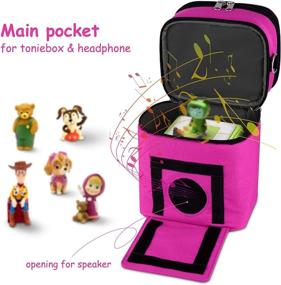 img 1 attached to 🎒 DDgro Tonies Figures Storage Bag for Toniebox Starter Set - Compact Purple Carrying Case Organizer for Figurine Characters, Audio Player Box, Charger & Headphone - Ideal for Home, Travel and Outdoor Use (Bag Only)