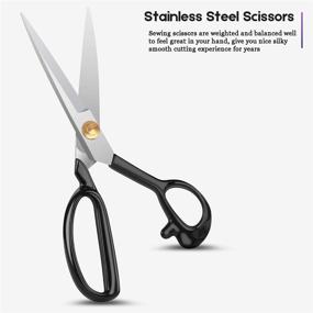 img 1 attached to IBayam 9-Inch Professional All Purpose Heavy Duty Fabric Scissors - Ultra Sharp Tailor Dressmaker Craft Paper Shears For Silky Smooth Cutting, Perfect For Office Or Home Use, Right-Handed Design.