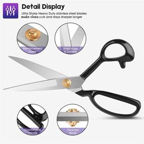 img 2 attached to IBayam 9-Inch Professional All Purpose Heavy Duty Fabric Scissors - Ultra Sharp Tailor Dressmaker Craft Paper Shears For Silky Smooth Cutting, Perfect For Office Or Home Use, Right-Handed Design.