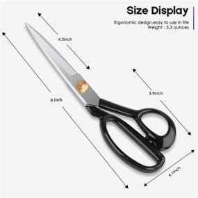 img 3 attached to IBayam 9-Inch Professional All Purpose Heavy Duty Fabric Scissors - Ultra Sharp Tailor Dressmaker Craft Paper Shears For Silky Smooth Cutting, Perfect For Office Or Home Use, Right-Handed Design.