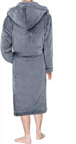 img 3 attached to Stay Cozy In Style: Men'S Plush Hooded Fleece Bathrobe For Ultimate Comfort & Warmth