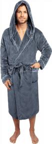 img 4 attached to Stay Cozy In Style: Men'S Plush Hooded Fleece Bathrobe For Ultimate Comfort & Warmth