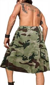 img 2 attached to Men'S Tactical Utility Kilt: Outdoor Camo, 24" Length Pleated Irish Highland Hybrid With Pockets By AKARMY
