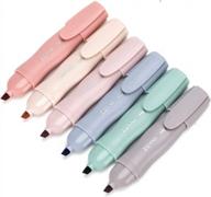 6 youth color chisel tip aesthetic highlighter marker pen - water based ink, quick dry, no bleed for bible study notes school office. logo