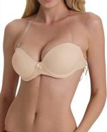 👙 push up padded underwire strapless bra with clear back and invisible straps - backless halter bralette logo