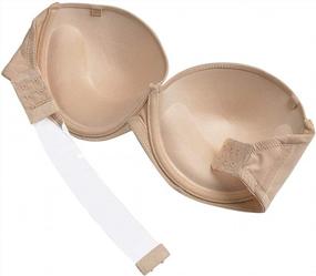 img 1 attached to 👙 Push Up Padded Underwire Strapless Bra with Clear Back and Invisible Straps - Backless Halter Bralette