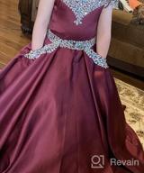 img 1 attached to Stunning Junguan Princess Birthday Burgundy Girls' Dresses: Trendy Shoulder Clothing review by Tyler Spencer