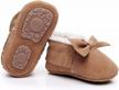 bebila baby moccasins for girls boys - fur fleece lined baby shoes autumn winter warm genuine leather infants slippers with rubber sole logo