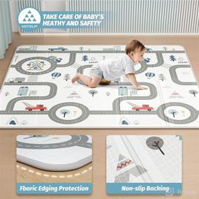 img 1 attached to 👶 SEAROSE Baby Play Mat: Extra Large Waterproof & Foldable Crawling Mat, Non-Toxic & Anti-Slip Surface (78.7" x 70.8" x 0.4")