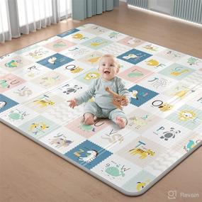 img 4 attached to 👶 SEAROSE Baby Play Mat: Extra Large Waterproof & Foldable Crawling Mat, Non-Toxic & Anti-Slip Surface (78.7" x 70.8" x 0.4")