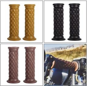 img 2 attached to 🏍️ Keenso Universal Black Rubber Motorcycle Handlebar Grips, 7/8" 22mm Antiskid Hand Grips with Bar End Gel for Better Control